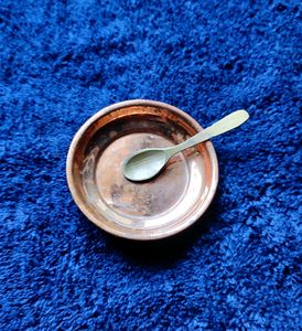 Laddu Gopal Copper Puja Plate And Brass Spoon Tiny