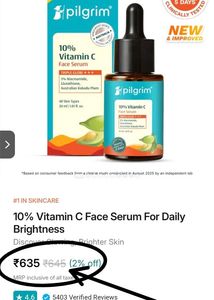 10% Vitamin C Face Serum Pilgrim 🧡🍊✨