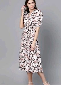 Stylish Printed Midi Dress size xs