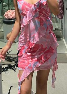Pink Ruffle Bodycon Dress