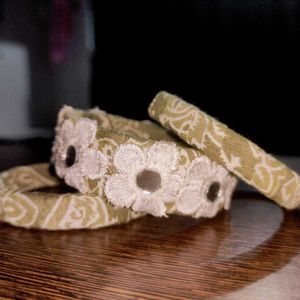 Olive Flower Bangles 🥀
