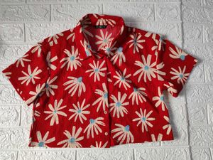 Zudio Floral Print Crop Shirt Top