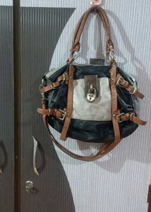 Unique Leather Accent Bag