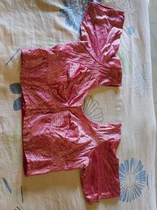 Pink &amp; Gold Sari with Blouse