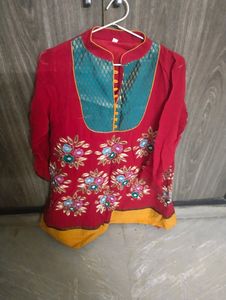 Party Wear Kurty With Embroidery