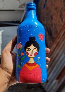 Floral Girl Bottle Art