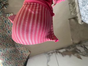 Pink Striped Bra
