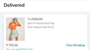 Orange Slim Fit Round Neck Top