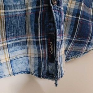 U.S. Polo Assn. Indigo Check Self Print Shirt