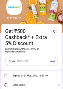 Get 500rupee Cashback+ 5%off Coupne Code