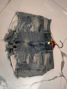 Distressed Denim Shorts