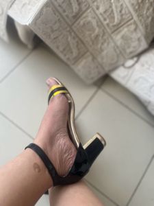 Unique Gold &amp; Black Heels