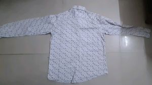 Unisex Printed Flower Blue And White shirt