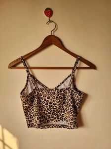 Leopard Print Cropped Top/Tank Top (S)