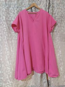 Pink Cotton Flowy Dress