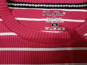 Striped Crop Top Pink