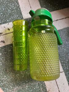 Unbreakable Plastic Drinking Water Jug &amp; Glass