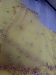 Yellow Embryo Dery Lehenga With Blouse And Duppta