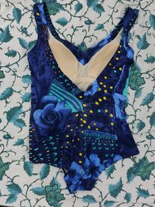 Stylish Blue Printed Swimsuit