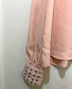Peach Blouse Studded cold shoulder bust 36 L-23