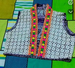 Crochet Lace Embellished Jacket