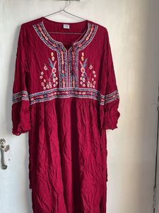 Embroidered Bohemian Tunic Dress/Kurta