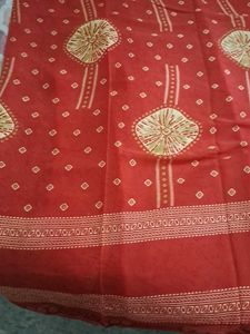 Bandhani. Red Saree with Blouse