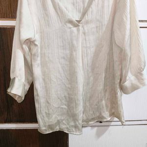 (Size L) Beige Formal Shirt For Women