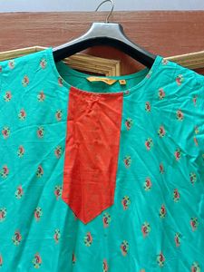 Teal Printed Kurti