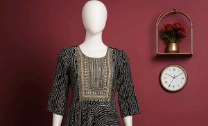 Elegant Black Printed Kurta