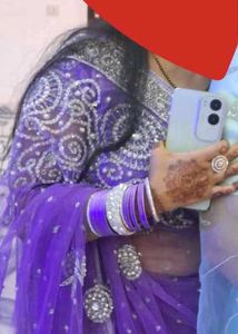 Purple Embroidered Saree
