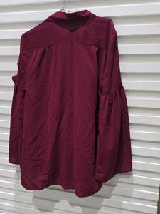 Burgundy Embellished Blouse
