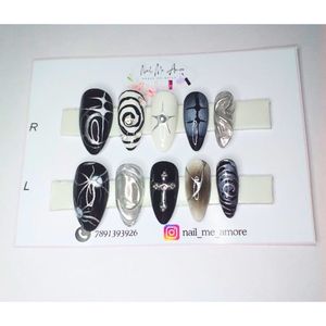 Press On Nails(Black Cosmos)