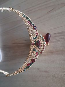 jewelry set green and maroon