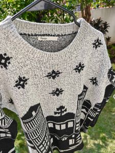 Unique Graphic Knit Sweater