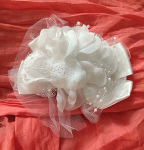 White Flower Satin Bow