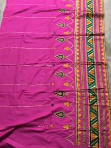 Vintage Gotta Patti Saree Green &amp; Pink