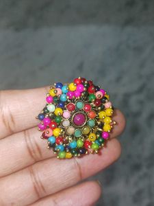 Vibrant Beaded Adjustable Ring