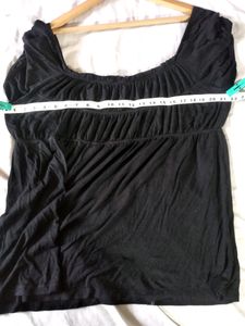 Black Scoop Neck Top