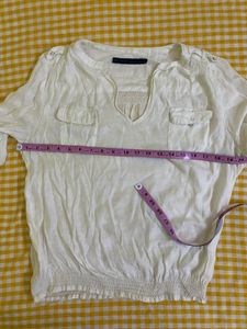 Zara Off white  Long Sleeve Top Fits S-M