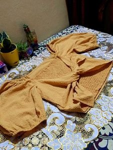 Mustard Tie-Front Top