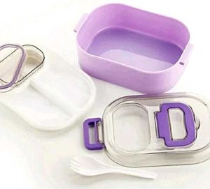 3 Compartment Lunch Box 250 Ml Water Bottle 750ml