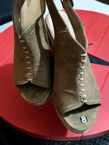 Brown Wedge Heel Sandals