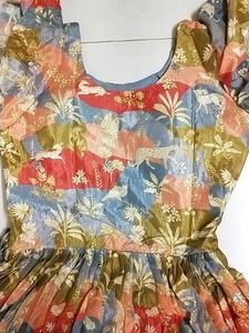 Handwork Heavy Floral Gown With Belt