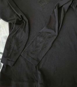 Black Rhinestone Detail Top