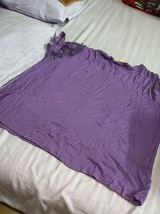 Purple Lace Sleeve Top