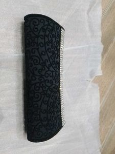 Black Clutch With Self  Beaded Work
