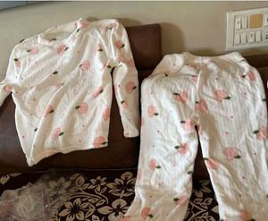 Peach Print Plush Pajama Set
