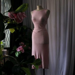 Pink Bodycon Midi Dress