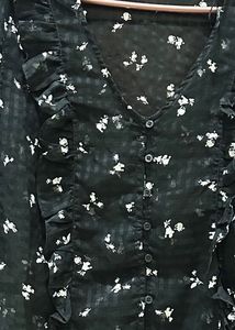 Beautiful Black Sheer Transparent Crop Top